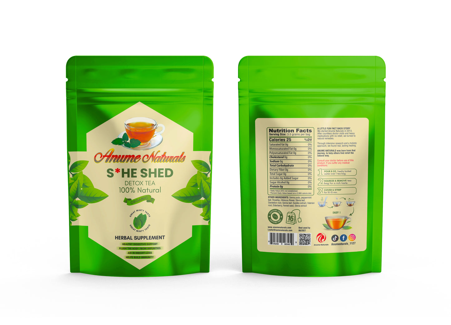 S*he shed 100% Natural detox tea